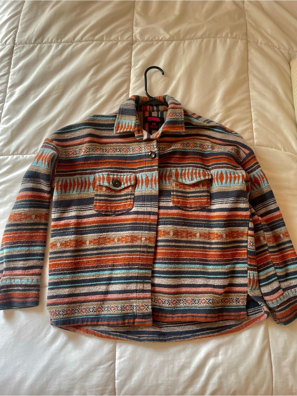 Striped Multicolor Women’s Button-Front Sweater Jacket